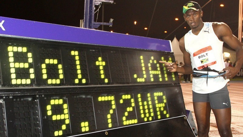 Primeiro recorde mundial de Usain Bolt