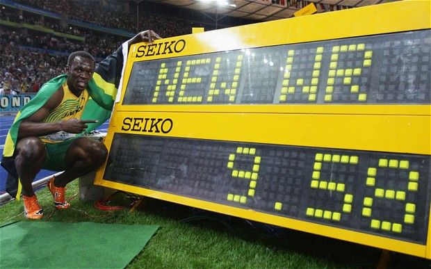 Usain Bolt recorde mundial nos 100m