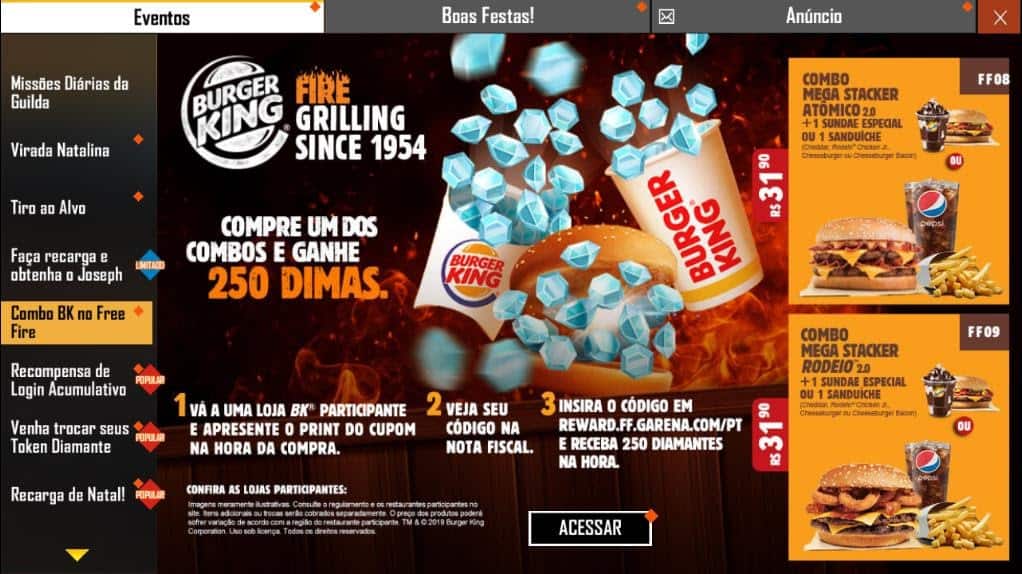 como ganhar diamantes no free fire eventos