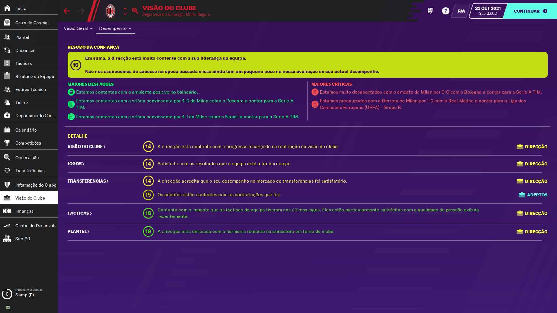 objetivos football manager