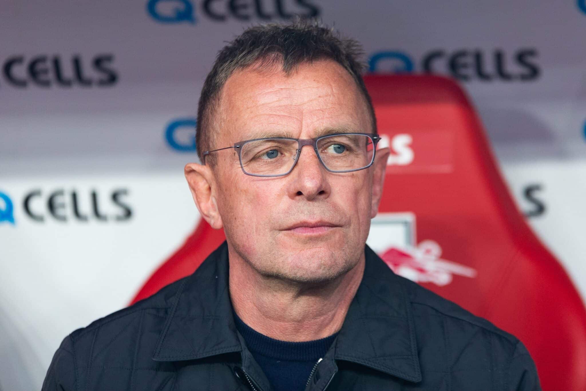 Ralf Rangnick no banco do RB Leipzig