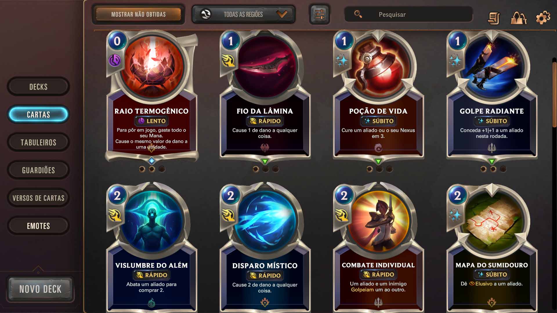 cartas feitiços lor