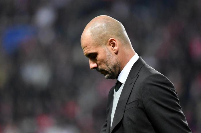 Foto de Guardiola durante jogo da Chmapions League em 2017