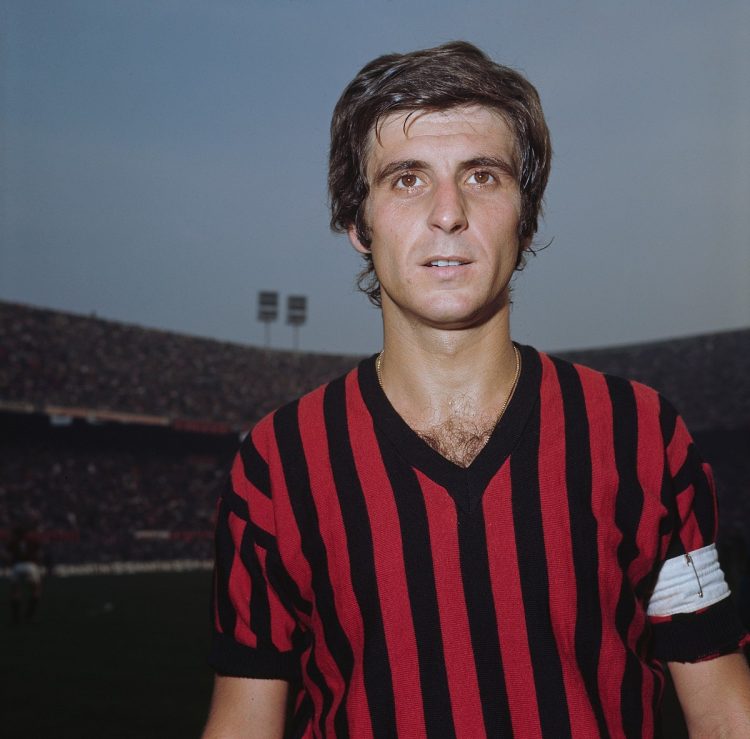 Giani Rivera com a camisa do Milan