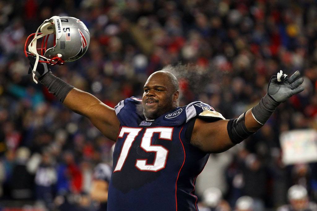 Vince Wilfork durante jogo do New England Patriots