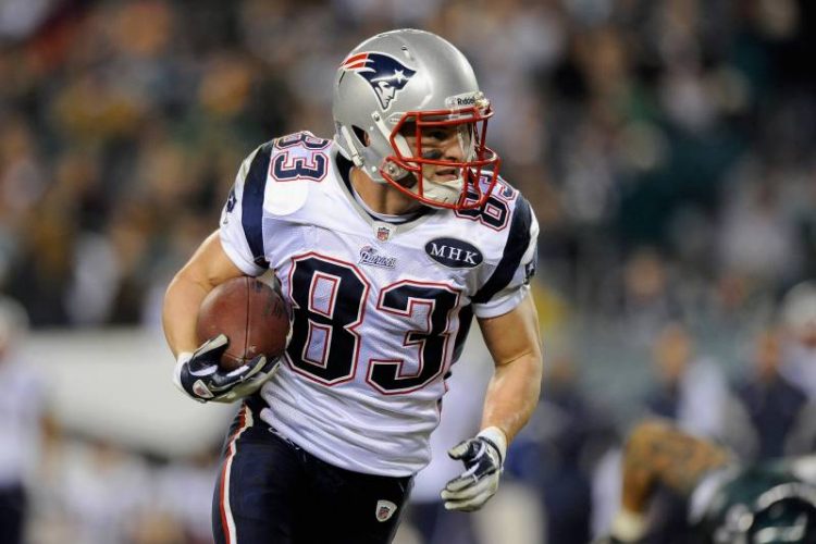 Wes Welker durante jogo do New England Patriots