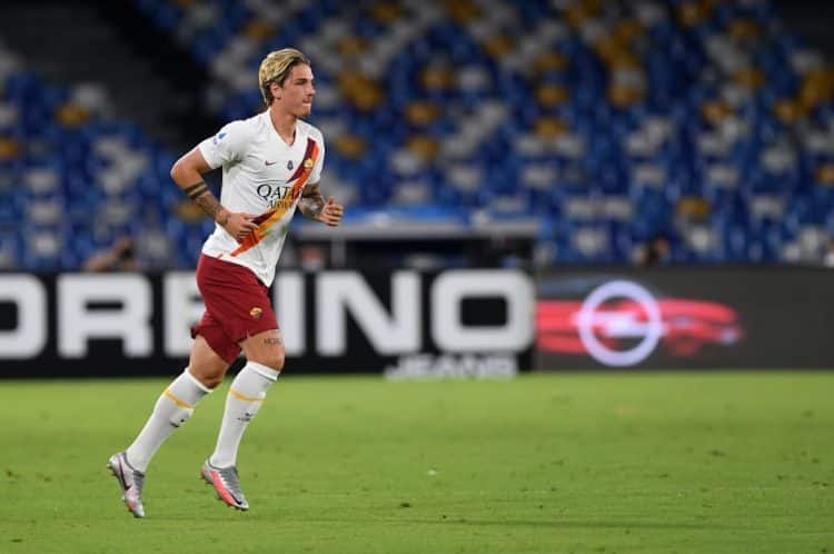 Zaniolo em atuação em jogo da Roma no Campeonato Italiano