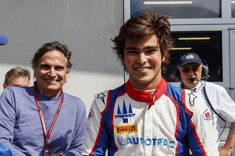 Nelson e Pedro Piquet após corrida na GP3