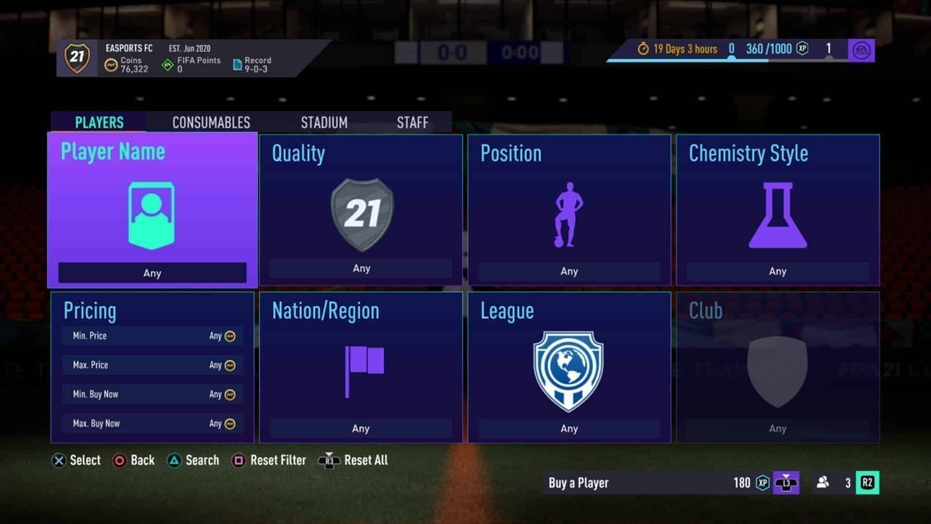 remoção itens ultimate team
