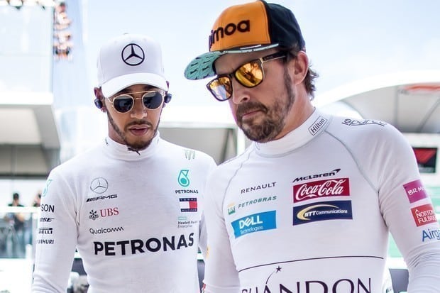 Fernando Alonso e Lewis Hamilton em Interlagos