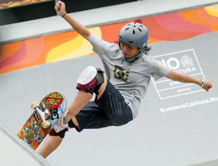 Misugu Okamoto durante prova no Brasil