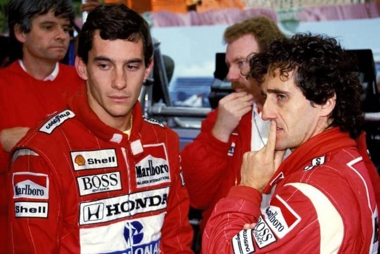 Fotode Ayrton Senna e Prost quando eram companheiros de equipe