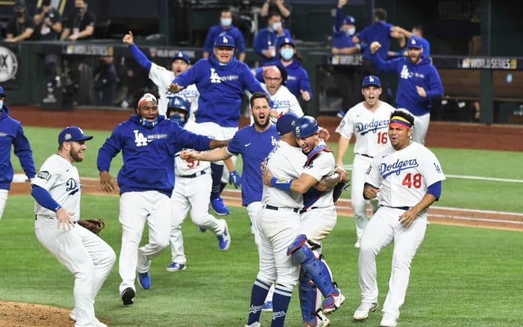 Imagem do momento do título do Dodgers