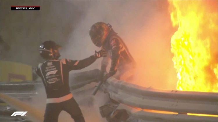 Imagem de Romain Grosjean no GP de Barein de 2020