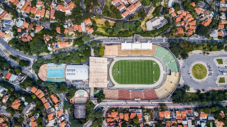 Imagem aérea do Pacaembu