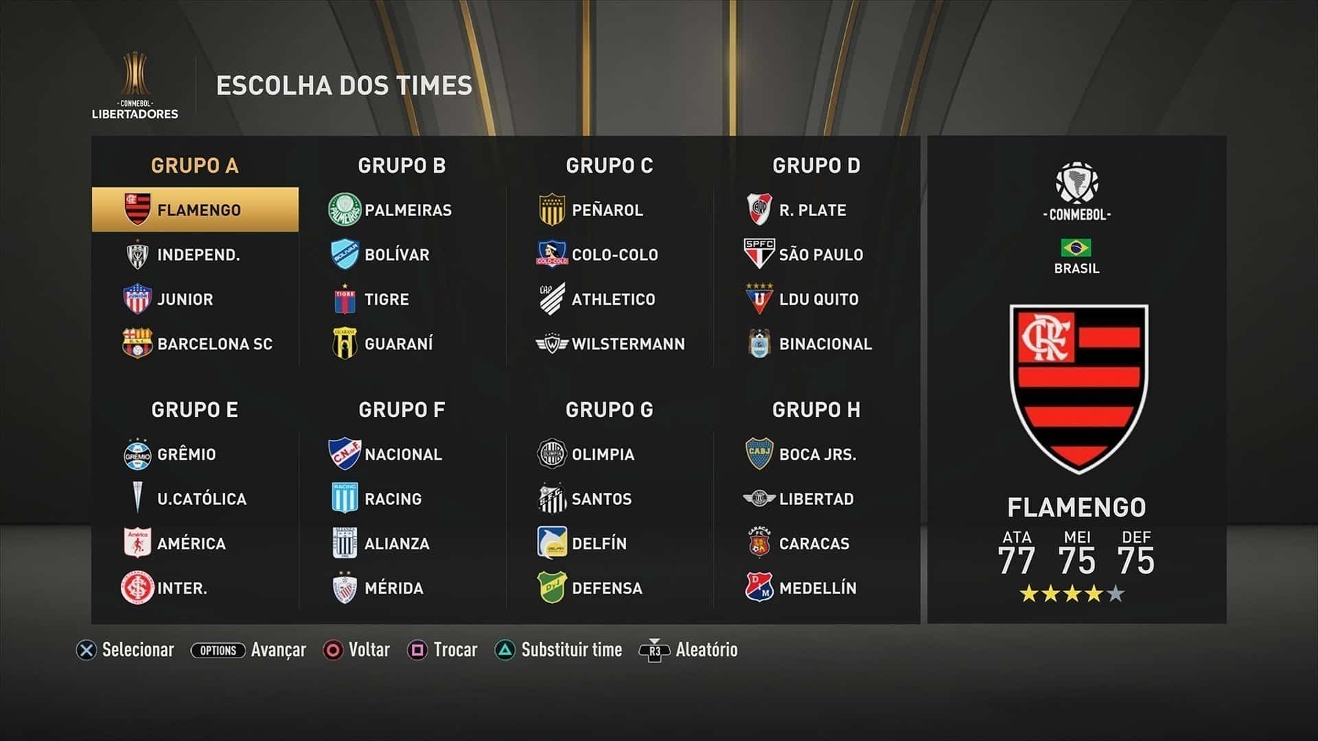 quais times brasileiros tem no Fifa 21