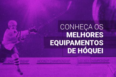 Equipamentos do hóquei: taco, disco e materiais de proteção