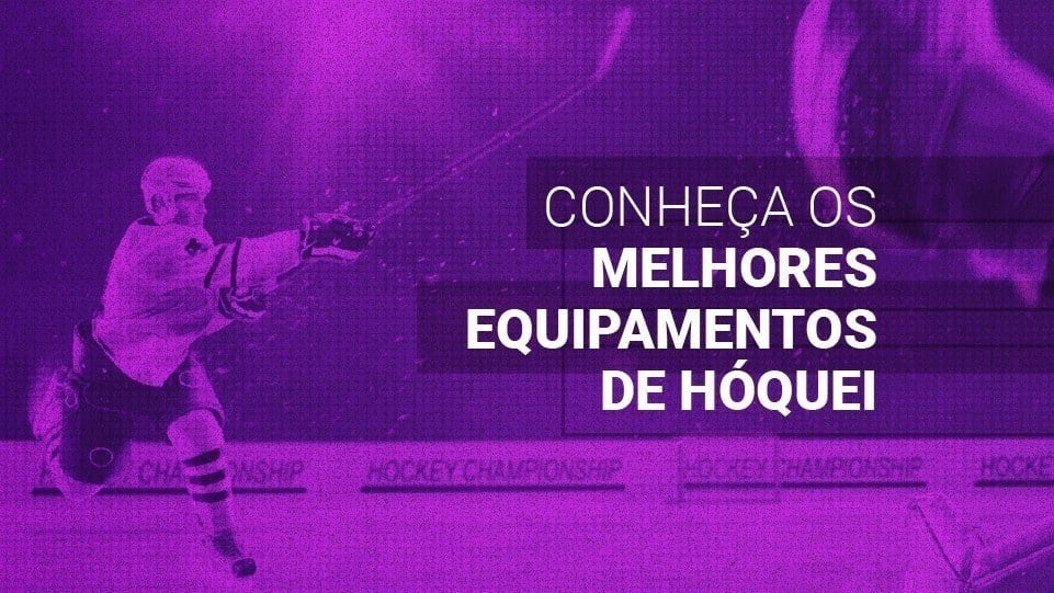 Equipamentos do hóquei: taco, disco e materiais de proteção