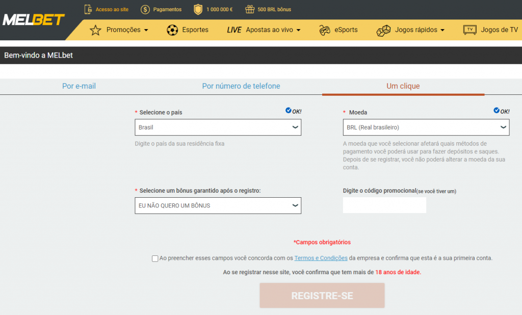 Site Melbet Brasil
