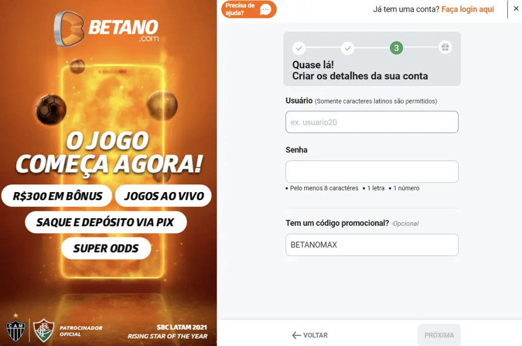 cadastrar betano