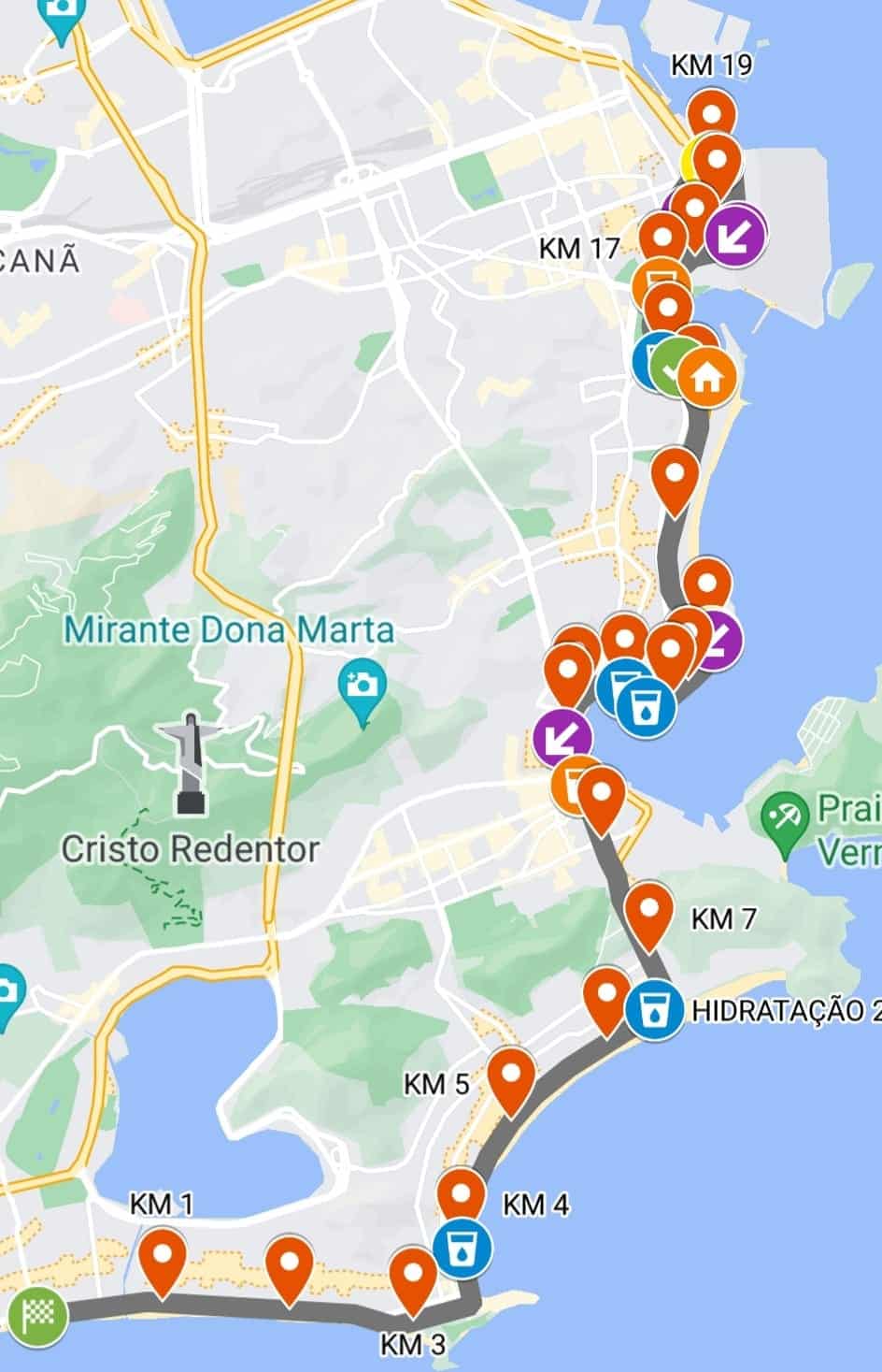 Maratona do Rio de 2023 percurso de 21 km