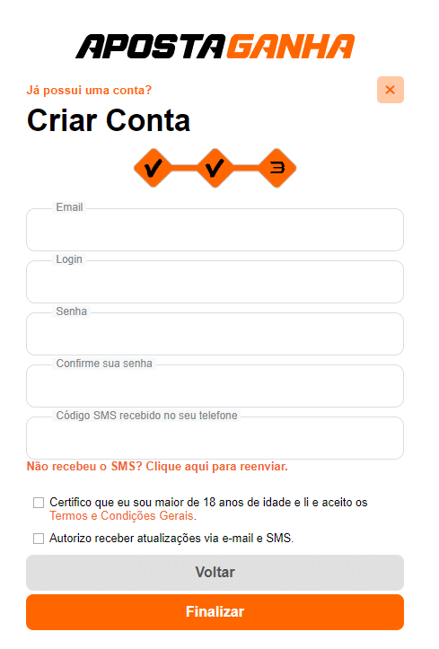 cadastro aposta ganha