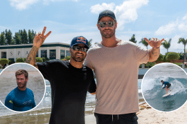 Chris Hemsworth, o Thor, cumpre promessa e surfa com Italo Ferreira no Brasil